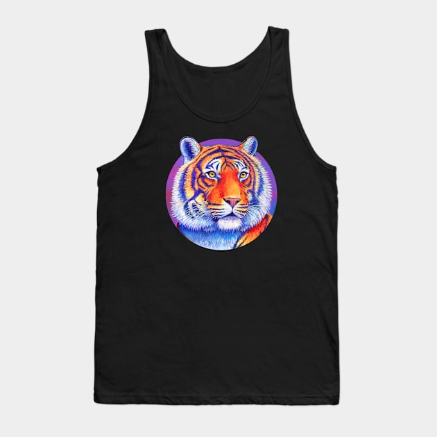 Fiery Beauty - Colorful Bengal Tiger Tank Top by rebeccawangart